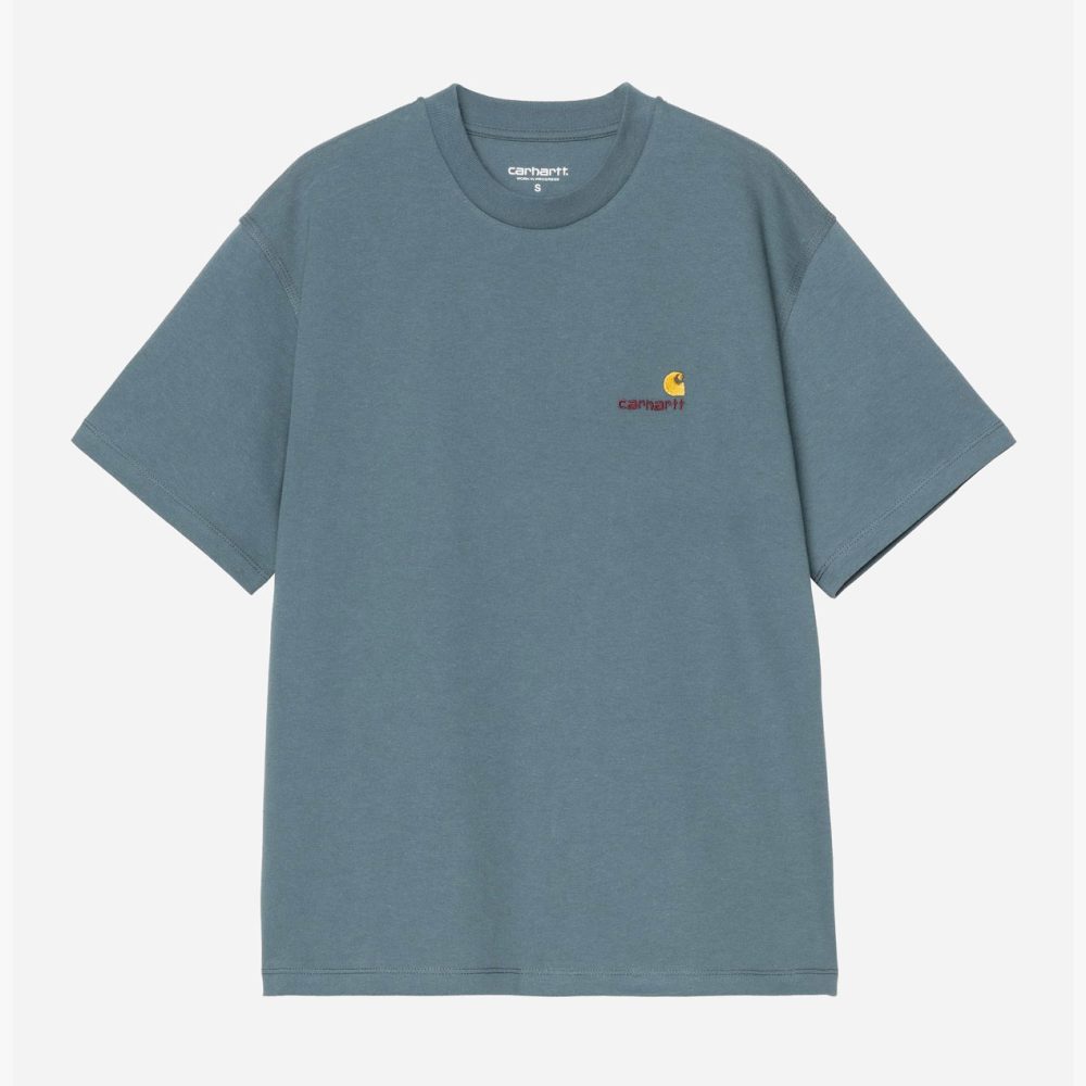 Carhartt WIP Women's American Script Tee - Office Blue Carhartt WIP Women's American Script Tee - Office Blue