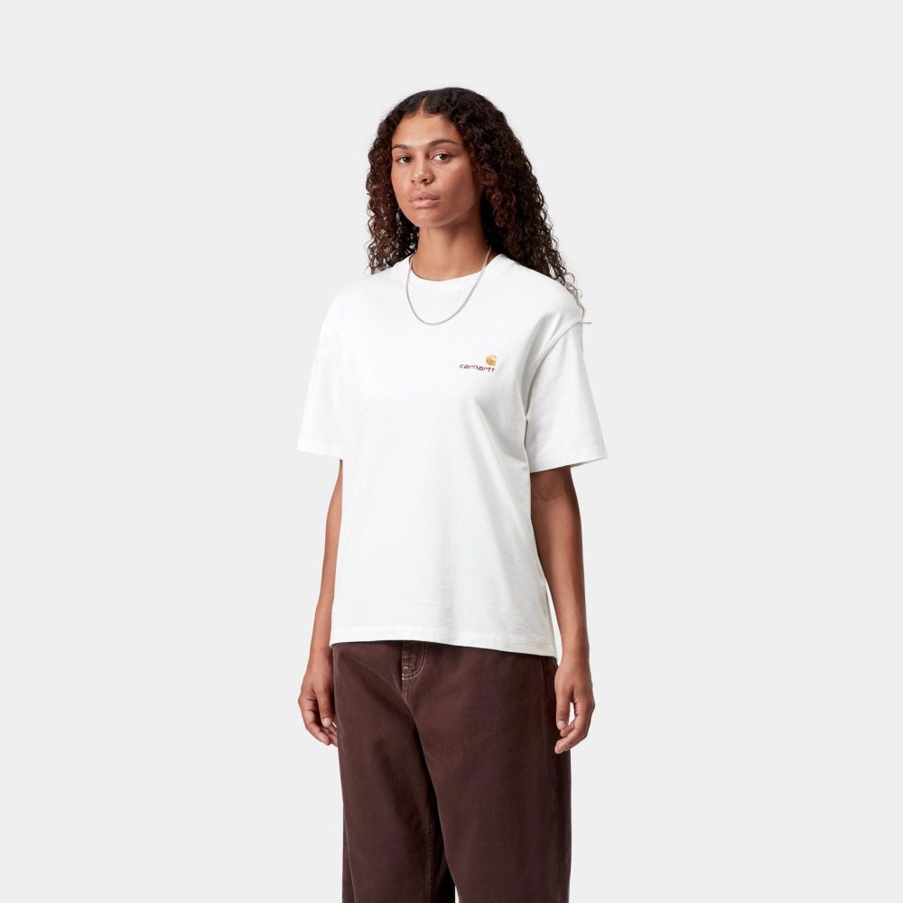 Carhartt WIP Women's American Script Tee - White Carhartt WIP Women's American Script Tee - White