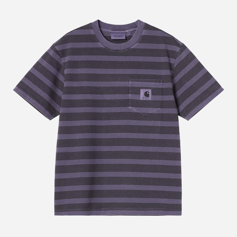 Carhartt WIP Women's Hanson Pocket Tee - Hanson W Stripe/Lokers/Garment Dyed Carhartt WIP Women's Hanson Pocket Tee - Hanson W Stripe/Lokers/Garment Dyed