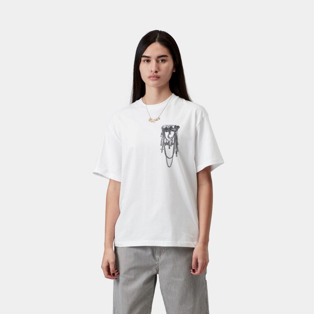 Carhartt WIP Women's Inverted Charm Tee - White Carhartt WIP Women's Inverted Charm Tee - White