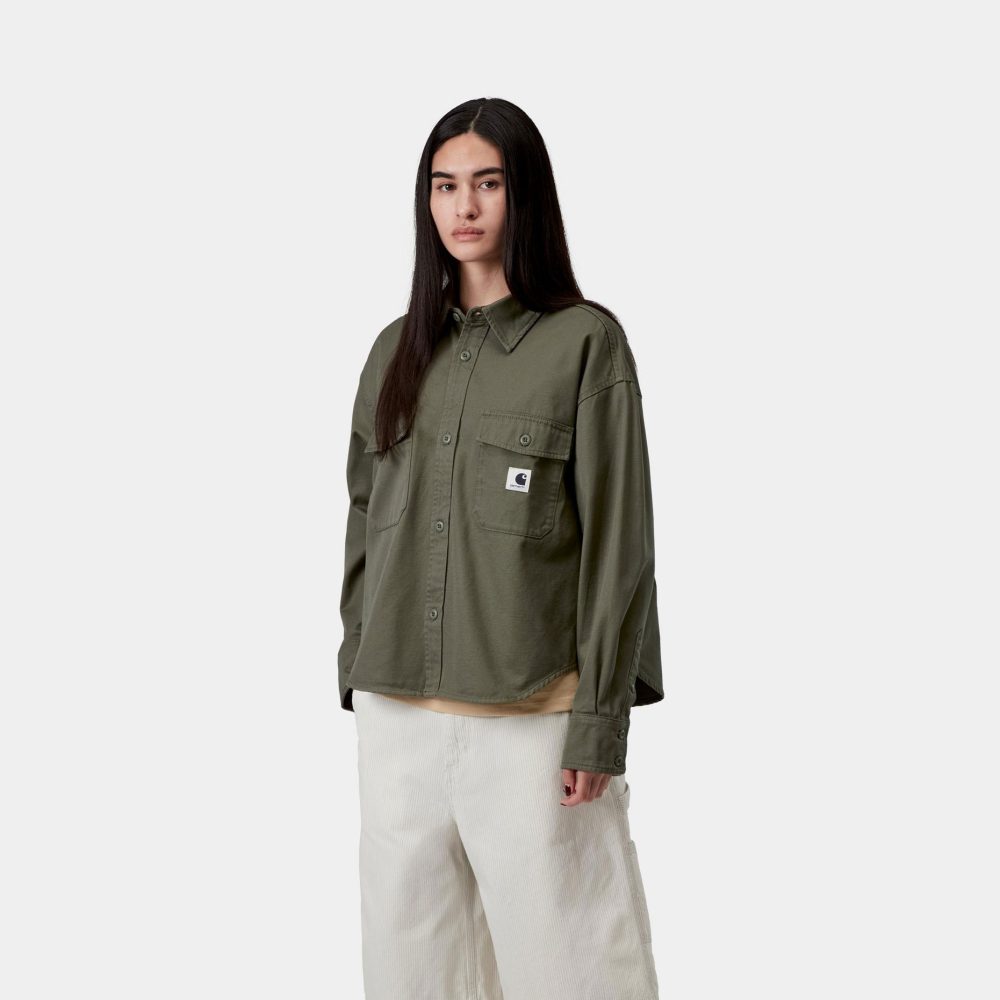 Carhartt WIP Women's Kelly Shirt Jac - Leaf/Rinsed