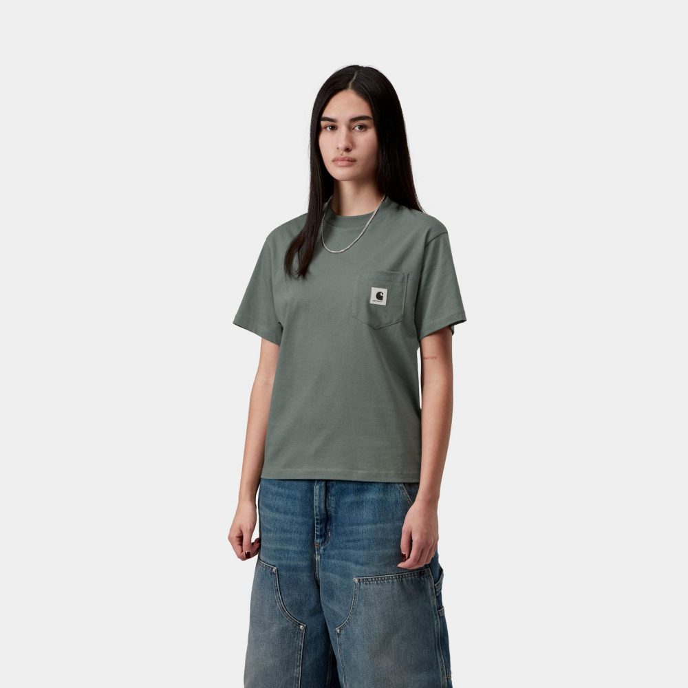 Carhartt WIP Women's Pocket Tee - Velvet Green Carhartt WIP Women's Pocket Tee - Velvet Green