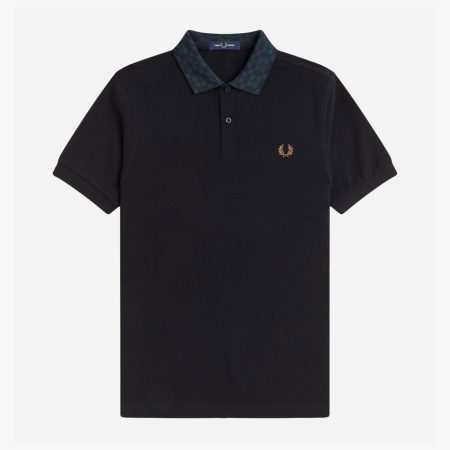 Fred Perry Black Watch Tartan Collar Polo - Black Watch Tartan Fred Perry Black Watch Tartan Collar Polo - Black Watch Tartan