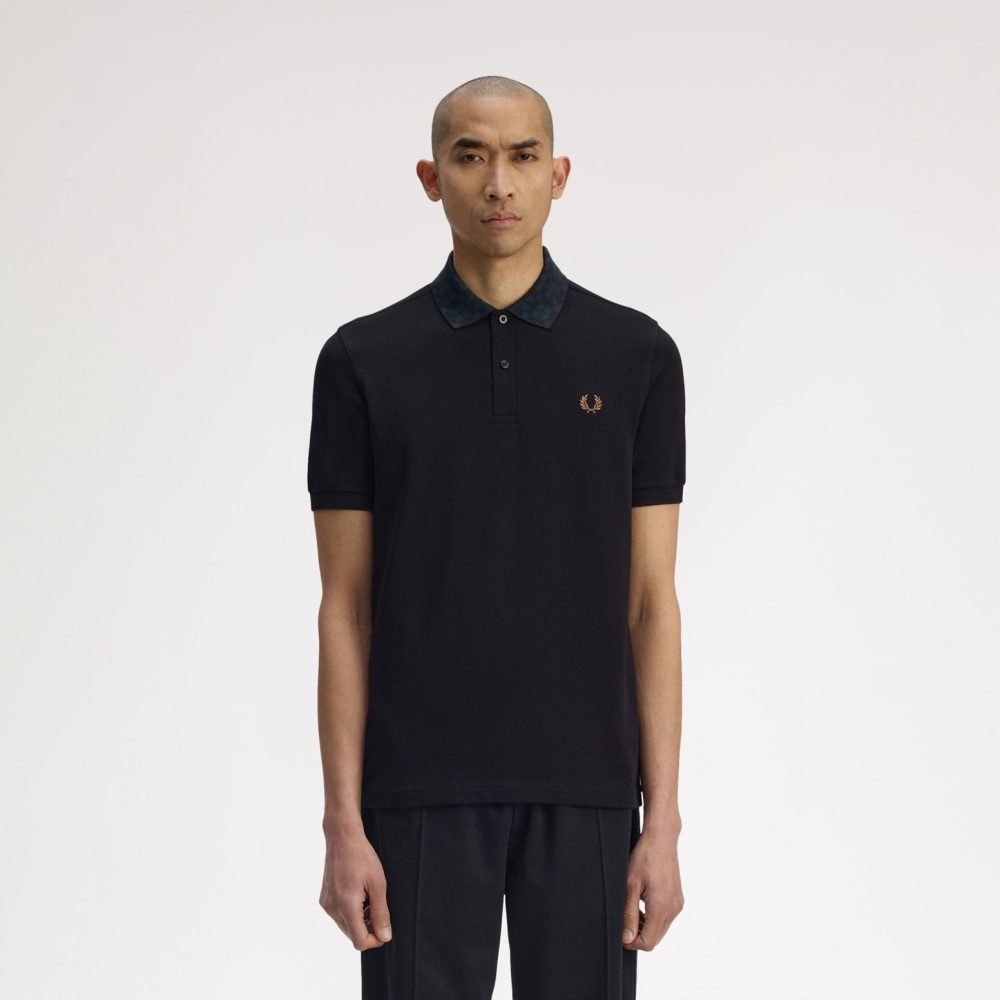 Fred Perry Black Watch Tartan Collar Polo - Black Watch Tartan Fred Perry Black Watch Tartan Collar Polo - Black Watch Tartan