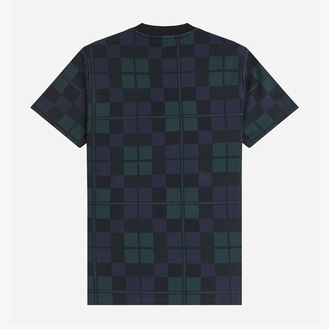 Fred Perry Black Watch Tartan Jacquard Tee - Black Watch Tartan