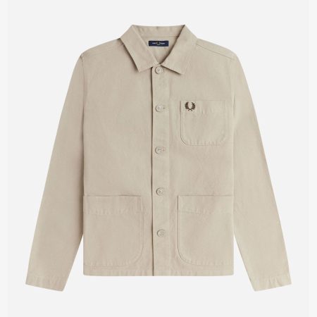 Fred Perry Canvas Overshirt - Warm Oat Fred Perry Canvas Overshirt - Warm Oat