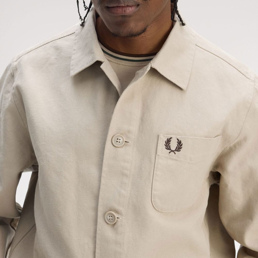 Fred Perry Canvas Overshirt - Warm Oat