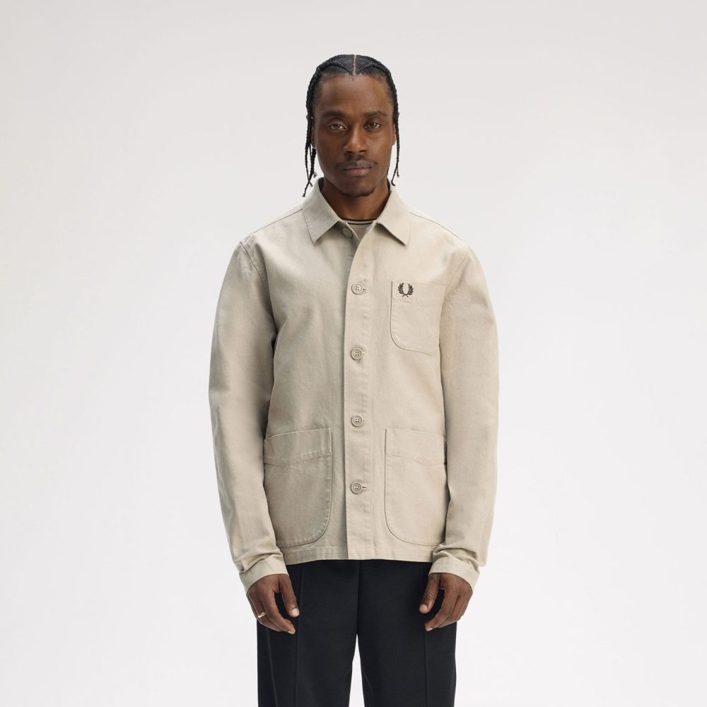 Fred Perry Canvas Overshirt - Warm Oat Fred Perry Canvas Overshirt - Warm Oat