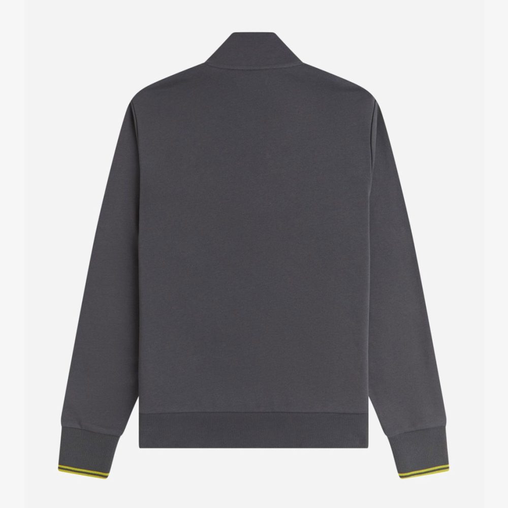 Fred Perry Half Zip Sweatshirt - Anchor Grey/Tennis Ball Yellow