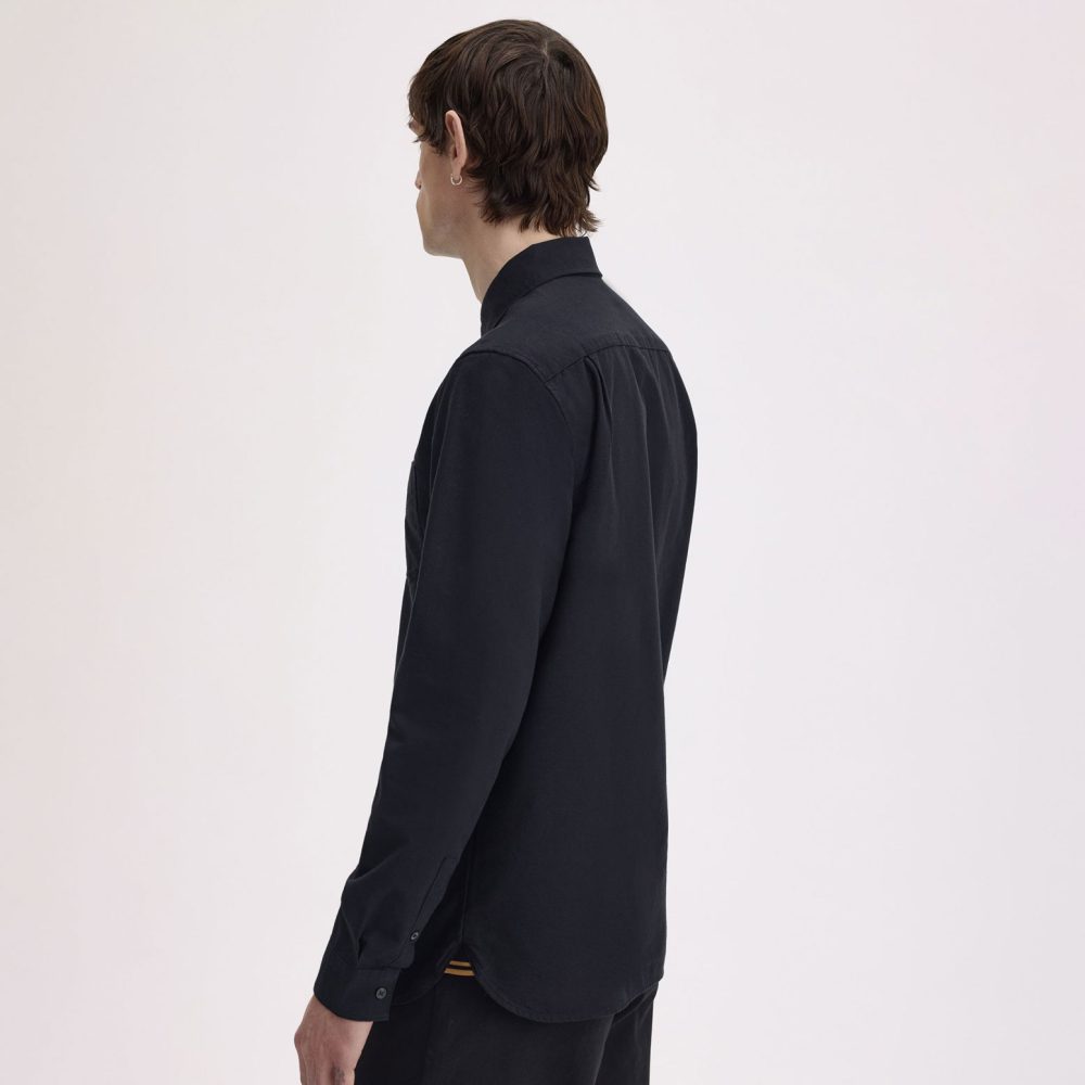 Fred Perry Long Sleeve Oxford Shirt - Black
