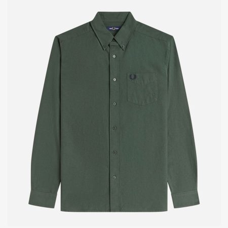Fred Perry Long Sleeve Oxford Shirt - Court Green Fred Perry Long Sleeve Oxford Shirt - Court Green
