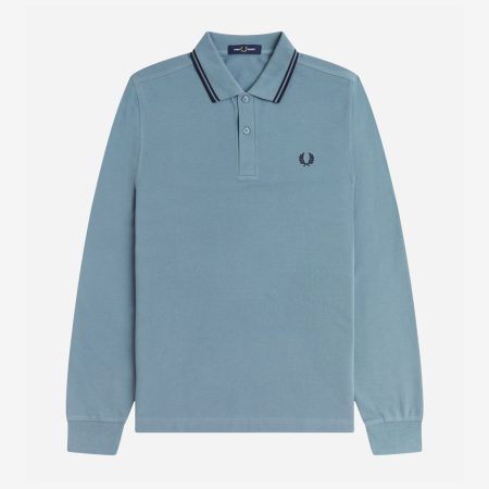 Fred Perry Long Sleeve Twin Tipped Polo - Stockport Blue/Navy Fred Perry Long Sleeve Twin Tipped Polo - Stockport Blue/Navy