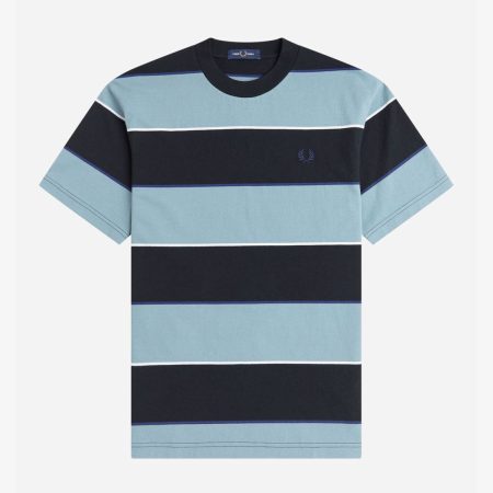 Fred Perry Striped Relaxed Tee - Stockport Blue