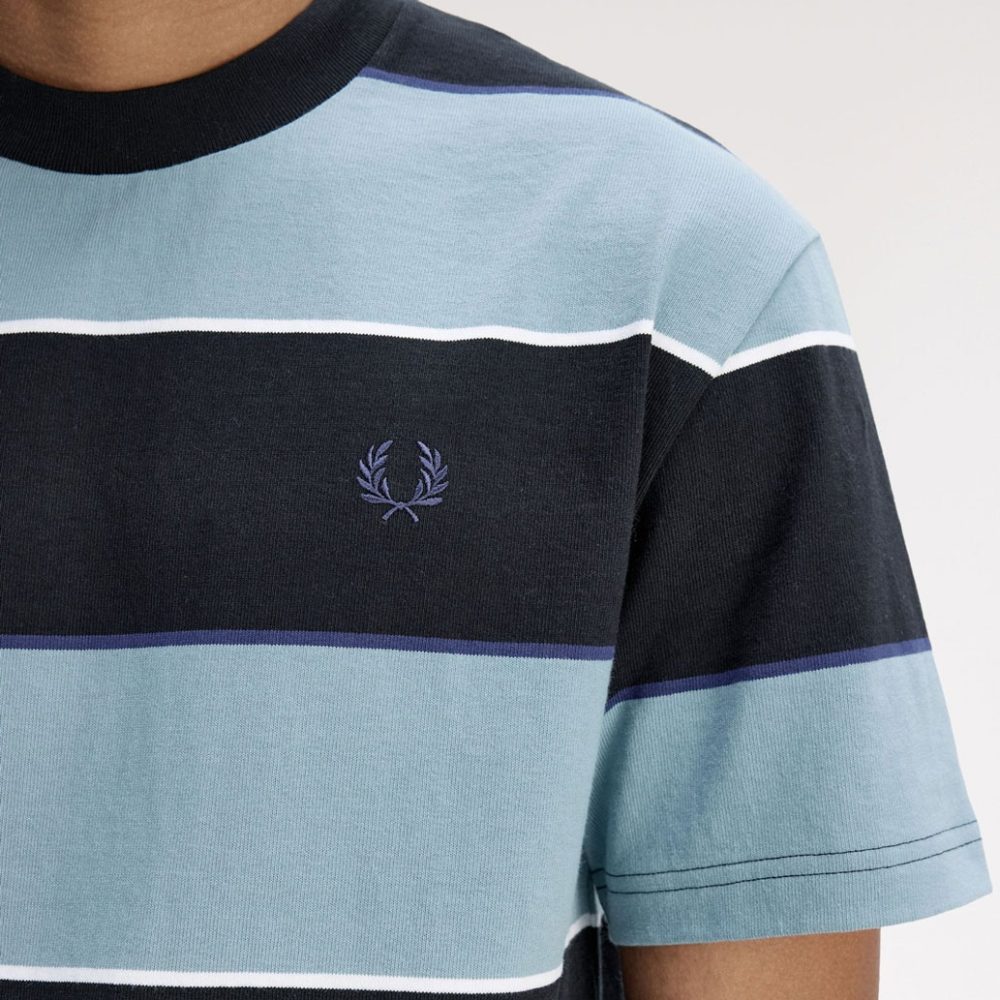 Fred Perry Striped Relaxed Tee - Stockport Blue