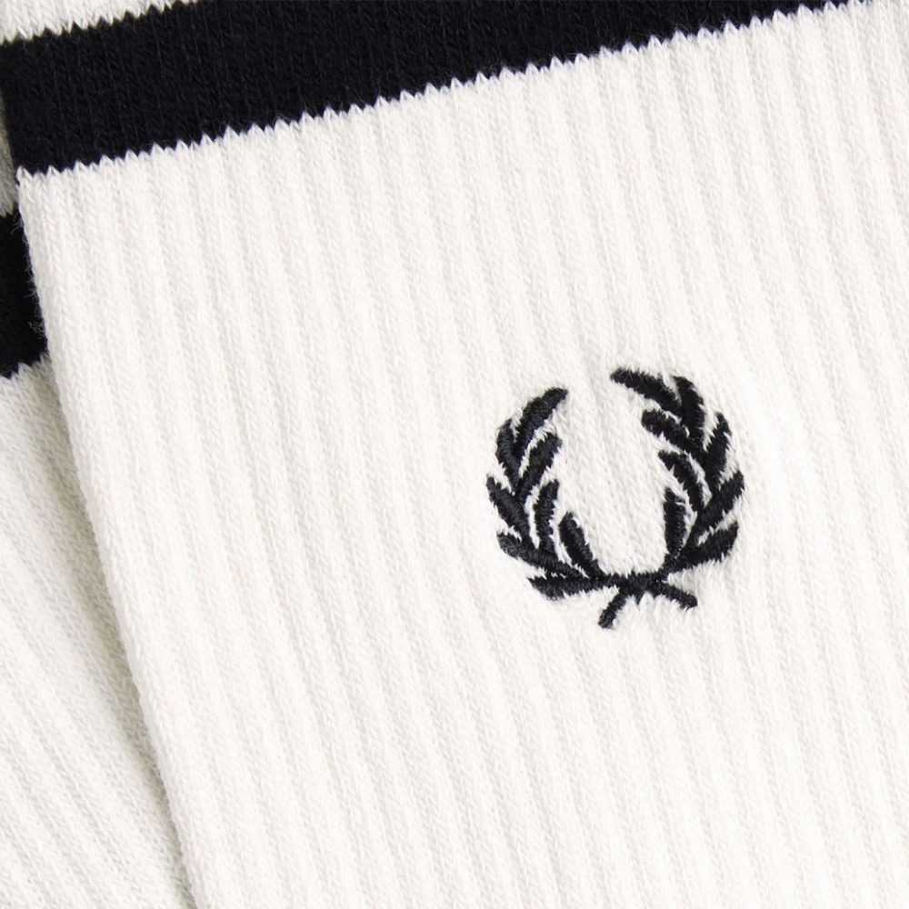 Fred Perry Tipped Sport Sock - Snow White/Black