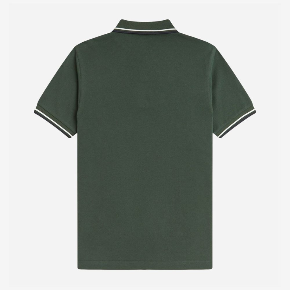 Fred Perry Twin Tipped Polo - Court Green/Snow White/Navy Fred Perry Twin Tipped Polo - Court Green/Snow White/Navy