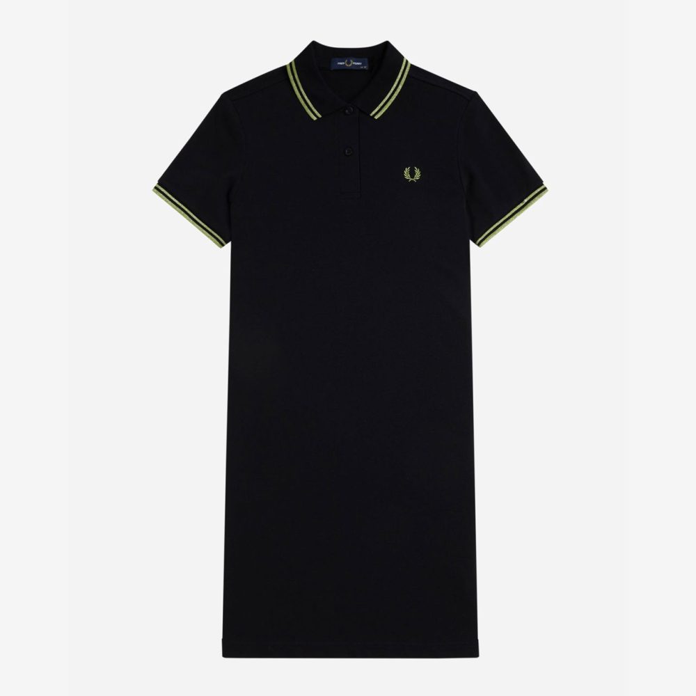 Fred Perry Women's Twin Tipped Dress - Black/Metallic Tennis Ball Yellow