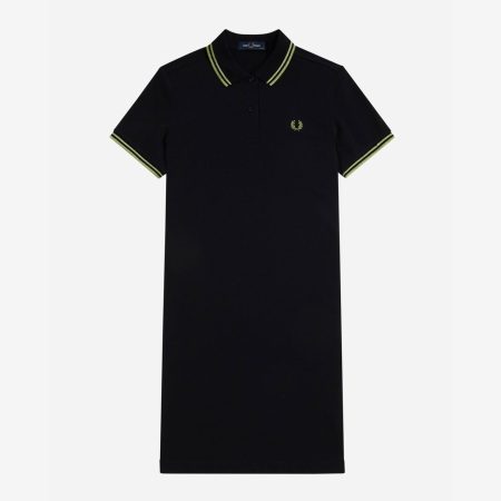 Fred Perry Women's Twin Tipped Dress - Black/Metallic Tennis Ball Yellow Fred Perry Women's Twin Tipped Dress - Black/Metallic Tennis Ball Yellow
