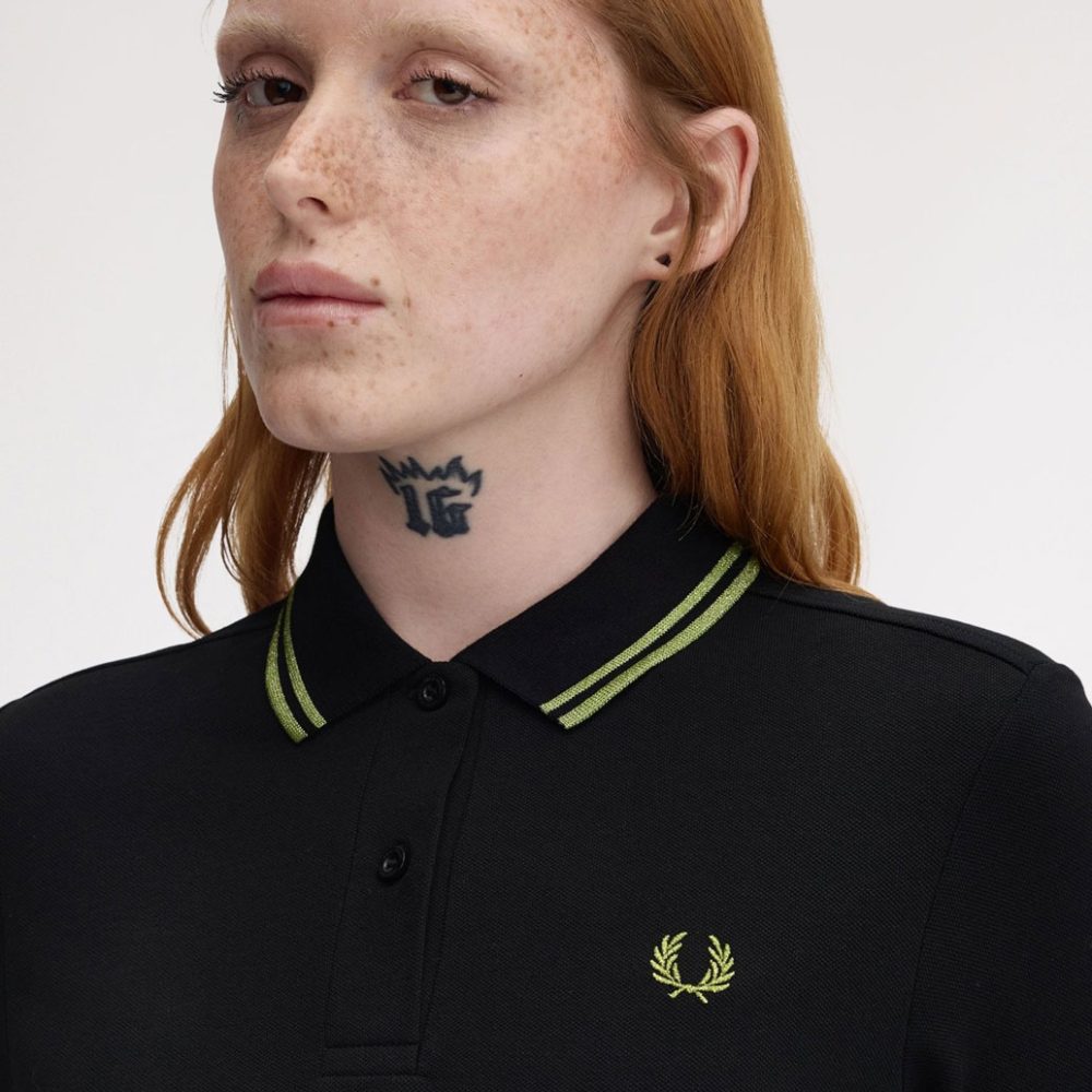 Fred Perry Women's Twin Tipped Dress - Black/Metallic Tennis Ball Yellow