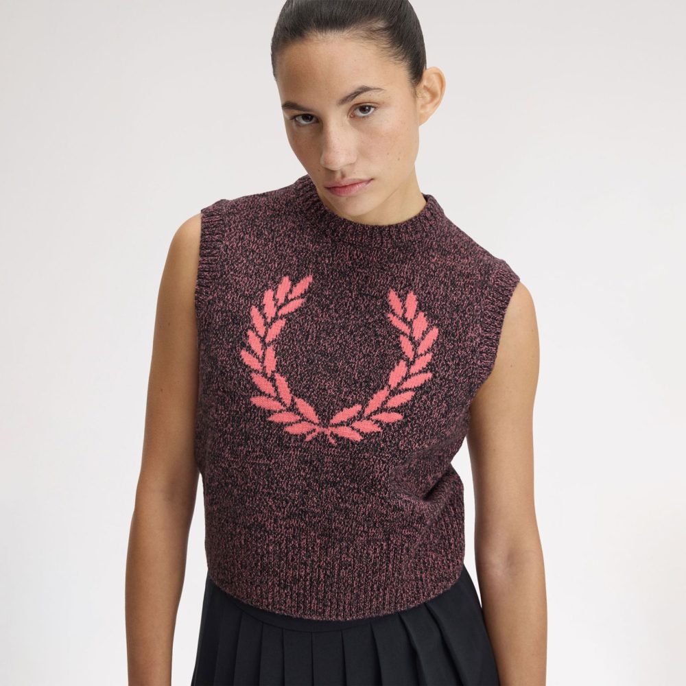 Fred Perry Women's Twisted Marl Knitted Tank - Flamingo Tan Fred Perry Women's Twisted Marl Knitted Tank - Flamingo Tan