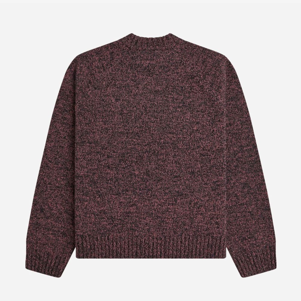 Fred Perry Women's Twisted Marl Mock Neck Knitted Jumper - Flamingo Tan/Anchor Grey Fred Perry Women's Twisted Marl Mock Neck Knitted Jumper - Flamingo Tan/Anchor Grey