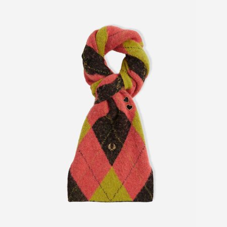 Fred Perry Women's x Amy Winehouse Brushed Argyle Scarf - Flamingo Tan Fred Perry Women's x Amy Winehouse Brushed Argyle Scarf - Flamingo Tan