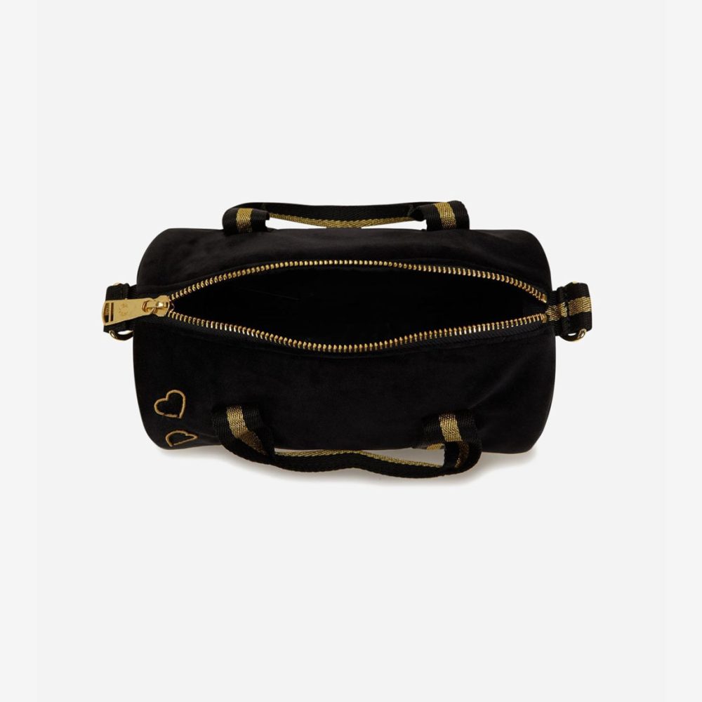 Fred Perry Women's x Amy Winehouse Mini Velour Barrel Bag - Black Fred Perry Women's x Amy Winehouse Mini Velour Barrel Bag - Black