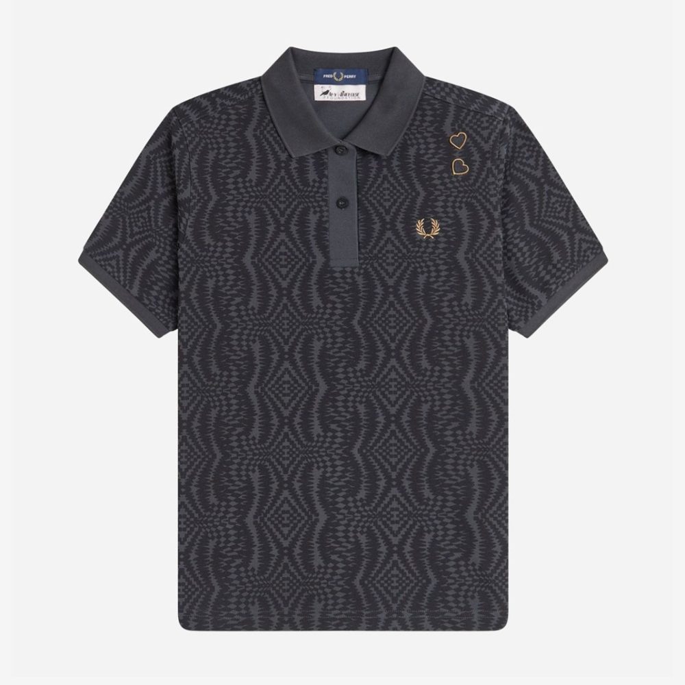 Fred Perry Women's x Amy Winehouse Printed Polo - Anchor Grey Fred Perry Women's x Amy Winehouse Printed Polo - Anchor Grey