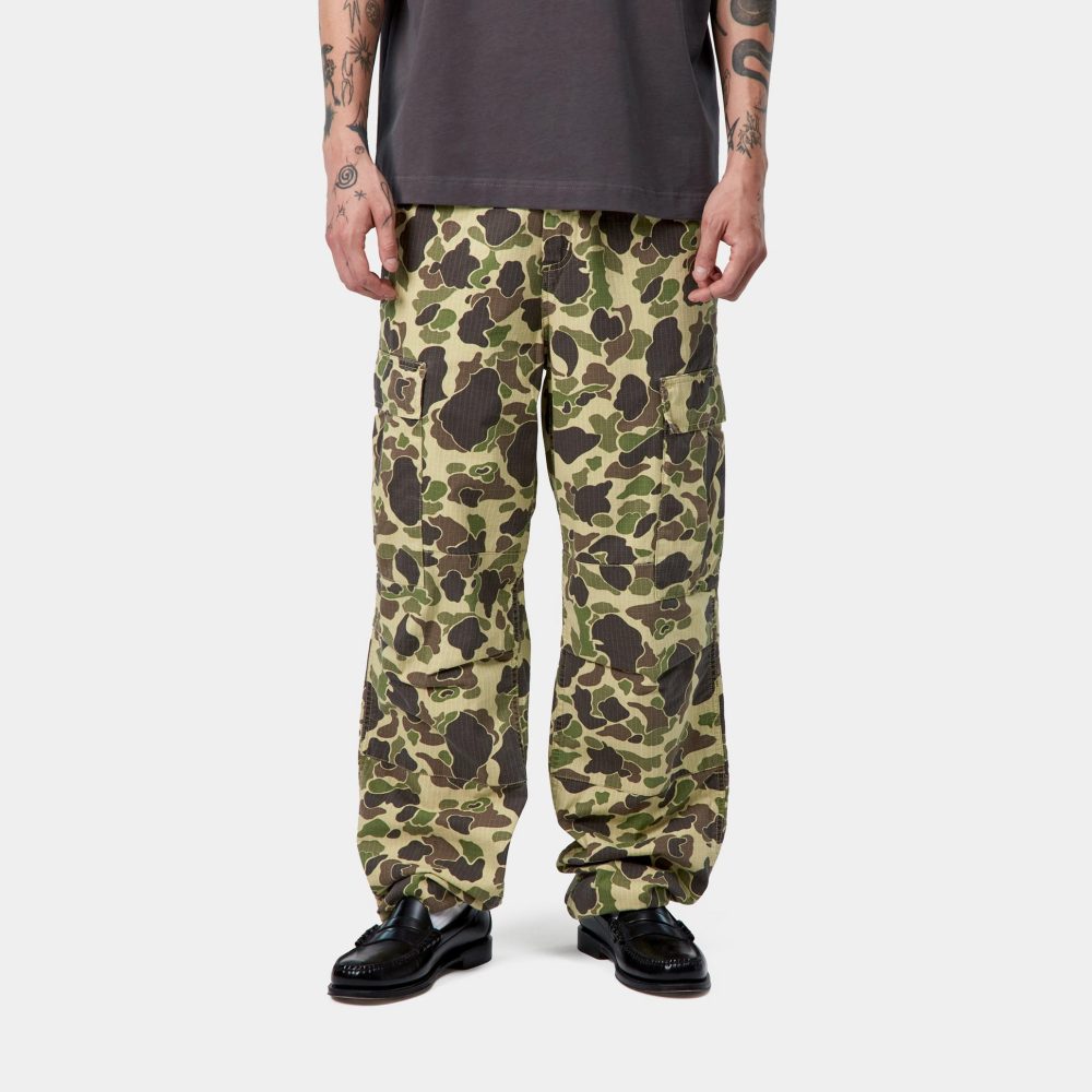 Carhartt WIP Duck Cargo Pant - Camo Duck/Green Stone Washed