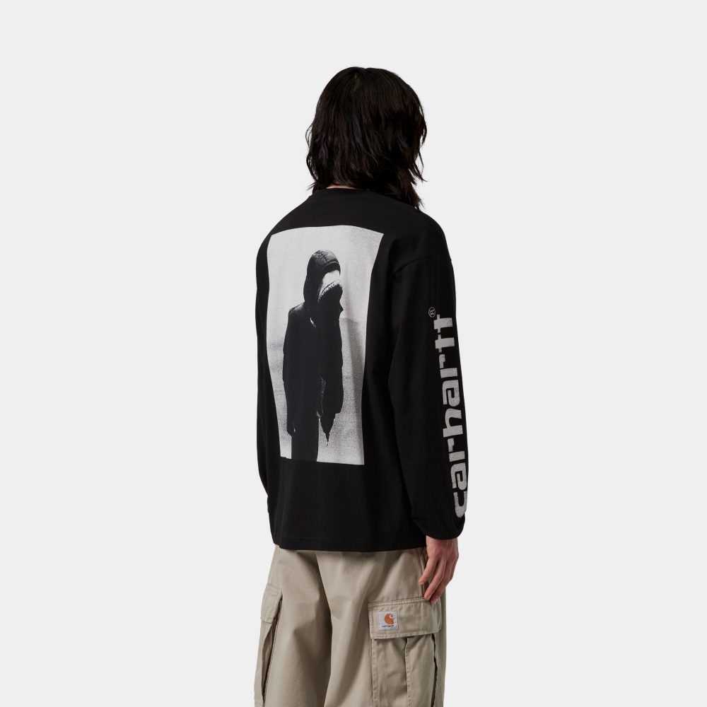 Carhartt WIP Long Sleeve Archive Script Tee - Black