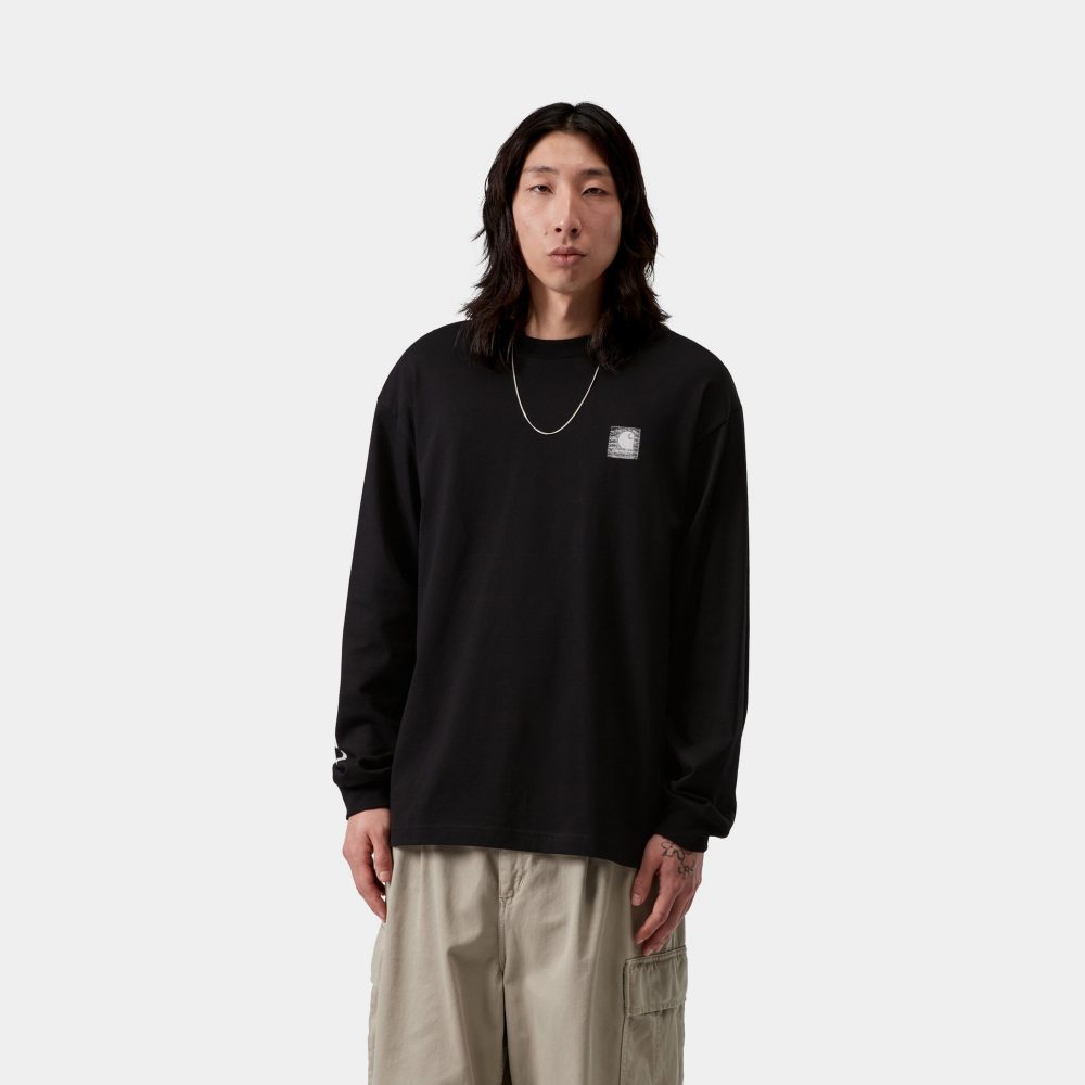 Carhartt WIP Long Sleeve Archive Script Tee - Black