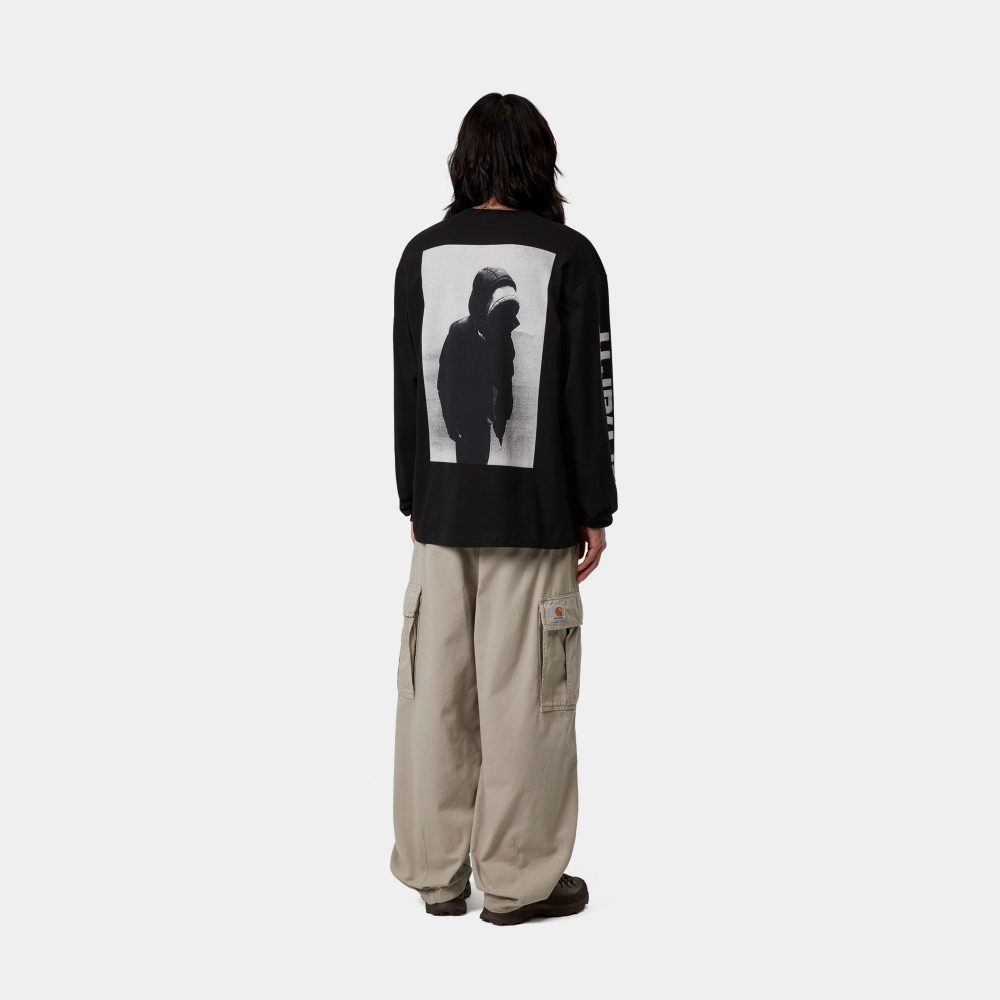 Carhartt WIP Long Sleeve Archive Script Tee - Black