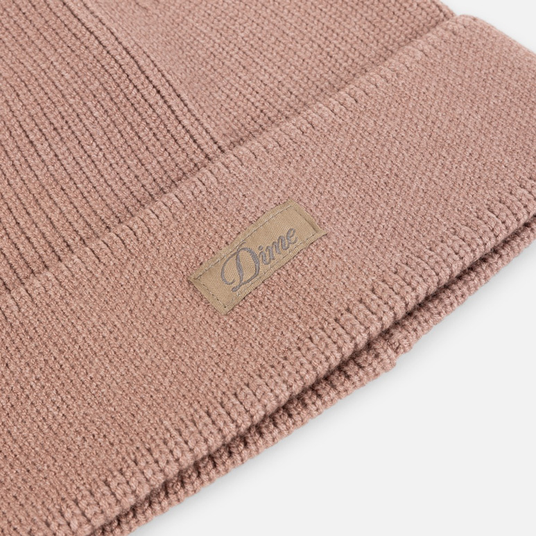 Dime Cursive Rib Beanie - Camel