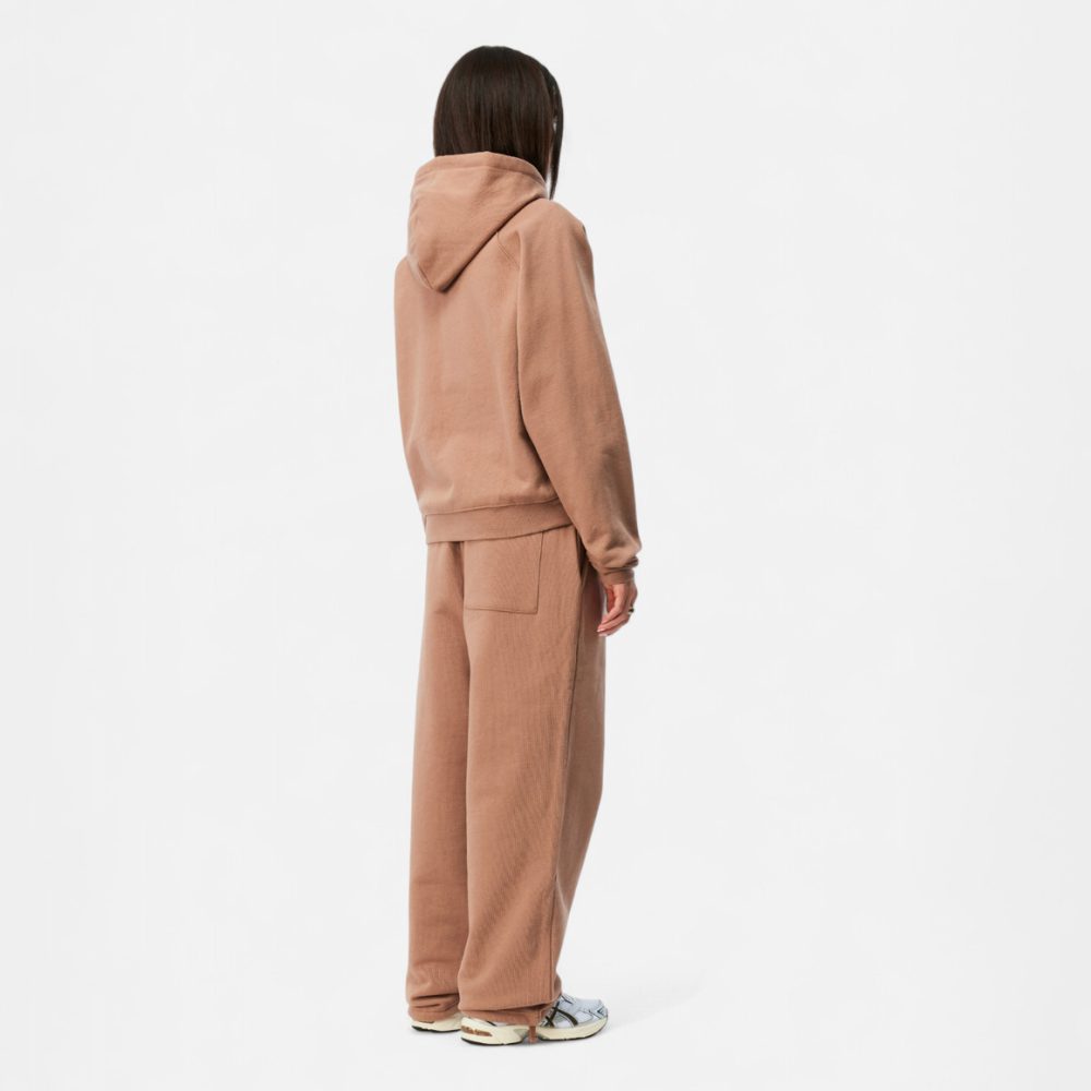 Dime Cursive Small Logo Zip Hoodie - Sepia
