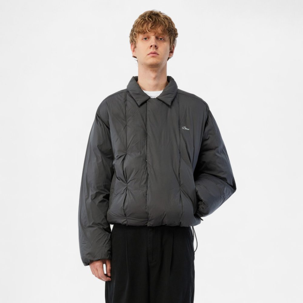 Dime Pleated Puffer Jacket - Charcoal