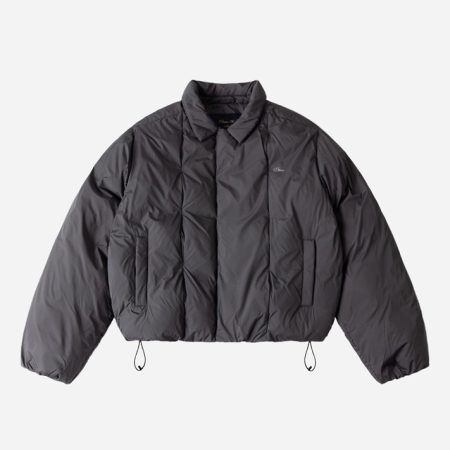 Dime Pleated Puffer Jacket - Charcoal