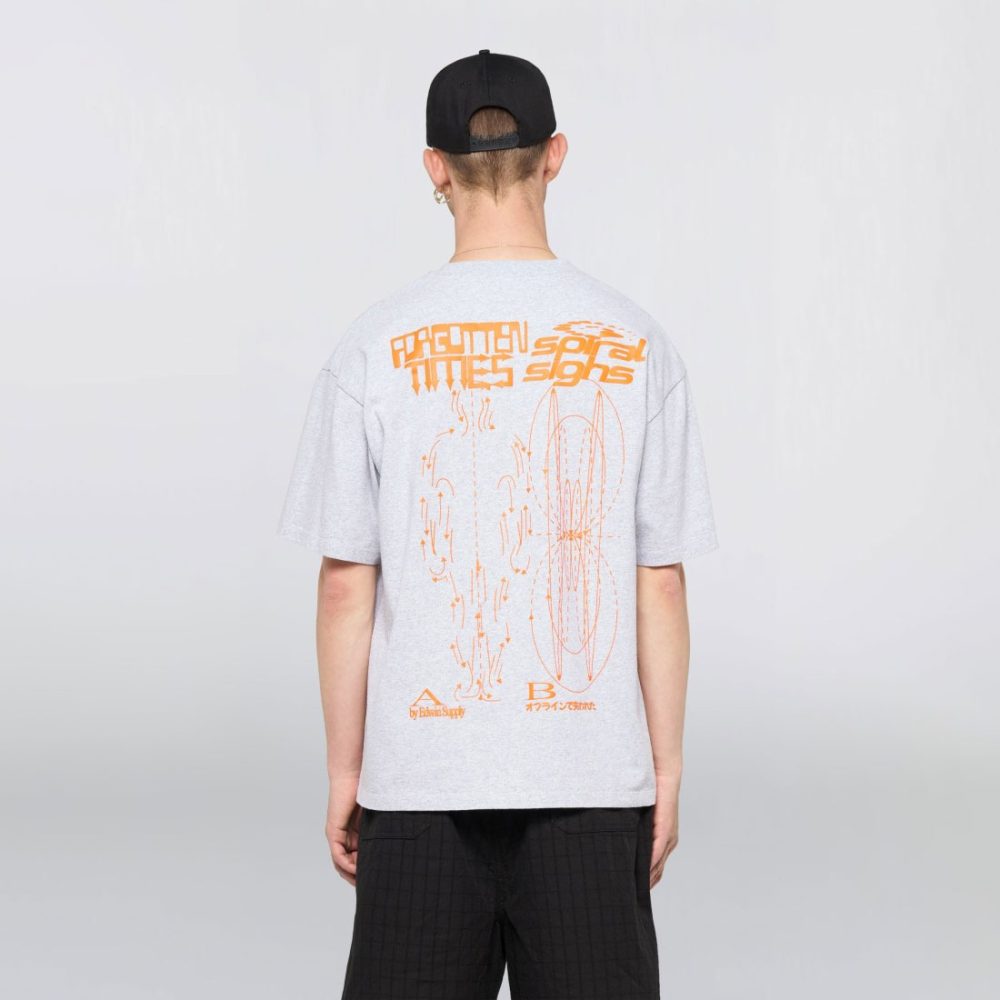 Edwin Spiral Sighs Tee - Grey Marl/Garment Washed Edwin Spiral Sighs Tee - Grey Marl/Garment Washed
