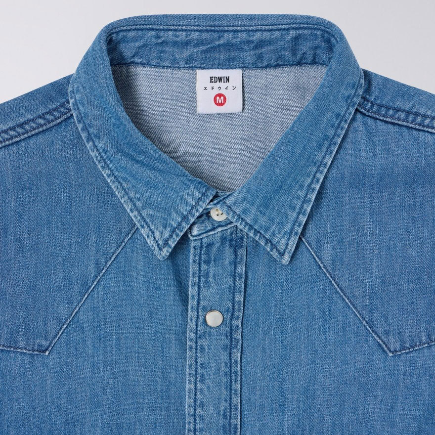 Edwin Western Shirt - Blue/Light Used