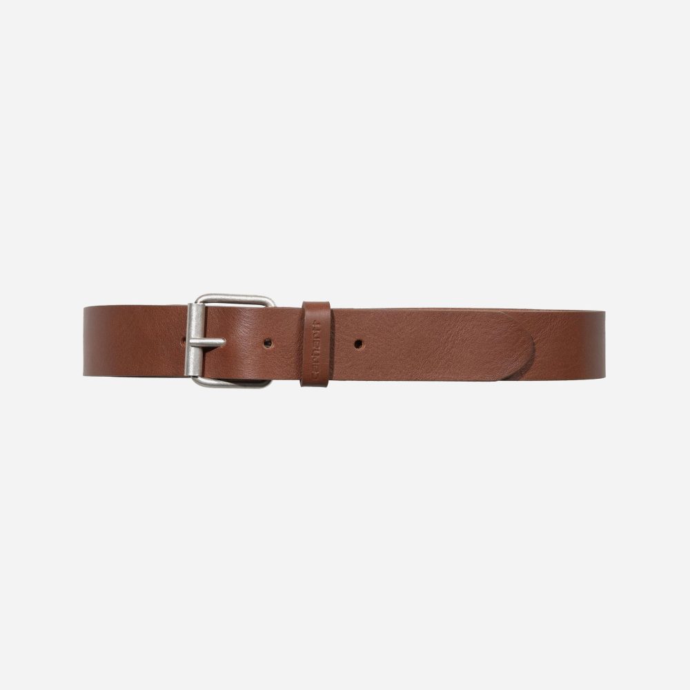 Carhartt WIP Script Belt Cognac/Silver