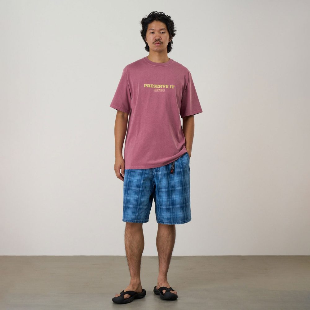 Gramicci Footprints Tee Pigment Dyed - Red Pigment Gramicci Footprints Tee Pigment Dyed - Red Pigment