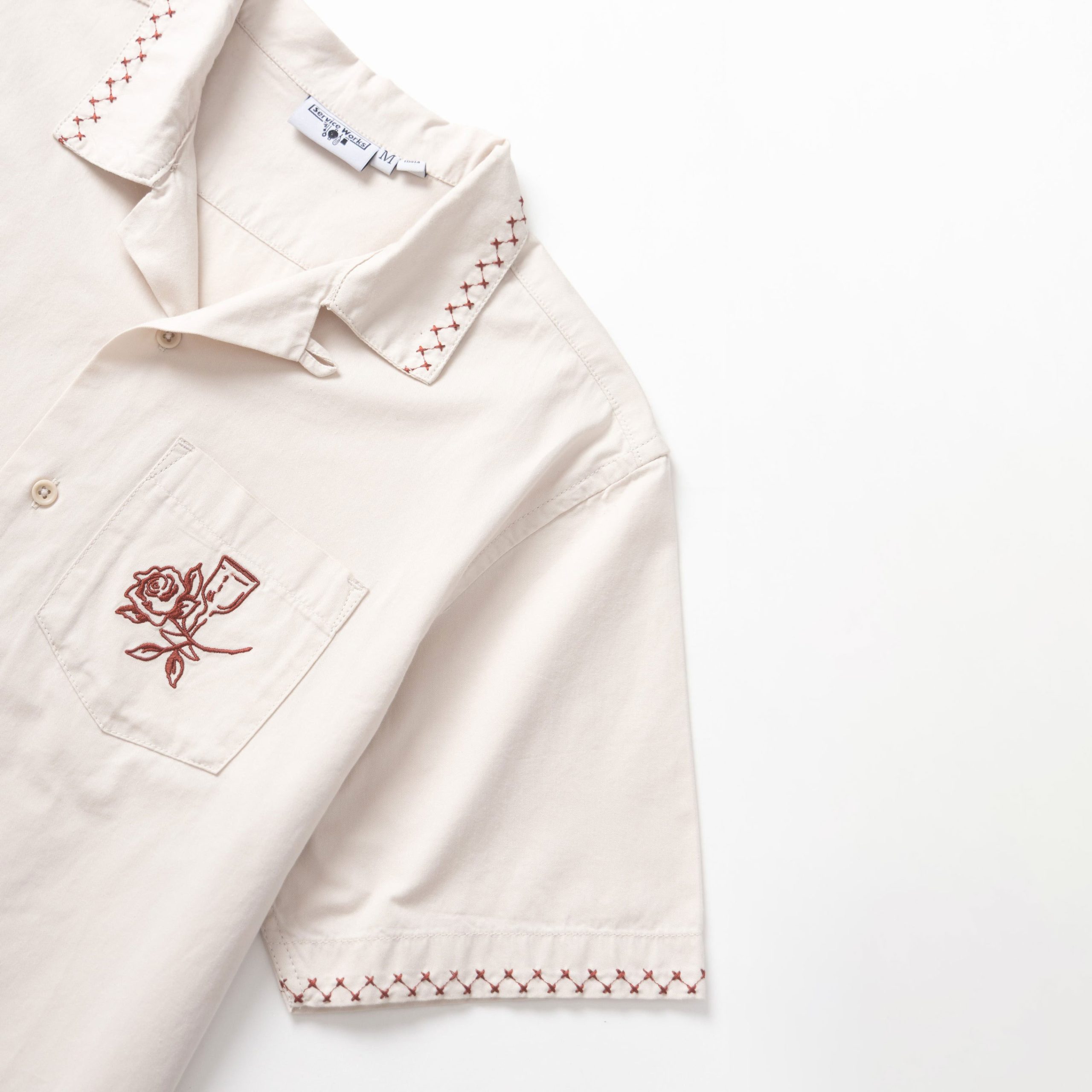 Service Works Border Short Sleeve Shirt - Off-White