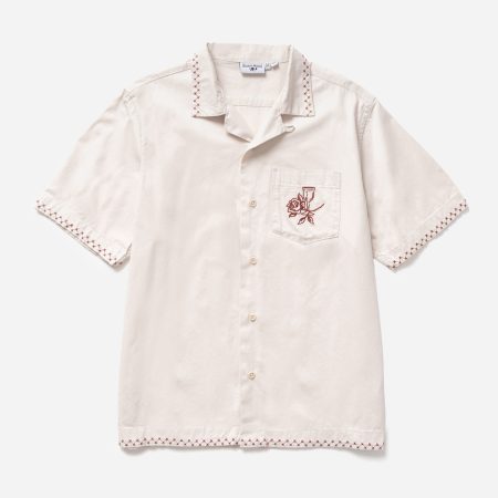Service Works Border Short Sleeve Shirt - Off-White Service Works Border Short Sleeve Shirt - Off-White