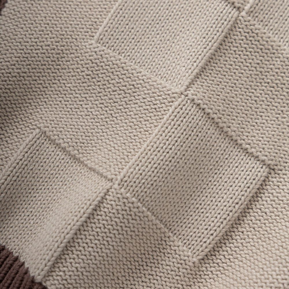 Service Works Check Panel Cardigan - Mushroom
