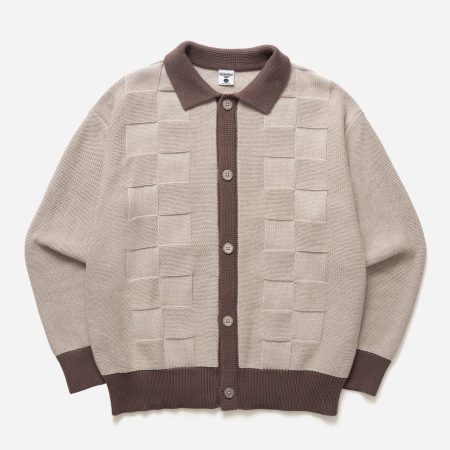 Service Works Check Panel Cardigan - Mushroom Service Works Check Panel Cardigan - Mushroom