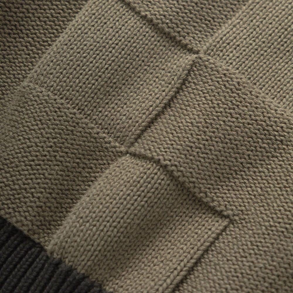 Service Works Check Panel Cardigan - Olive