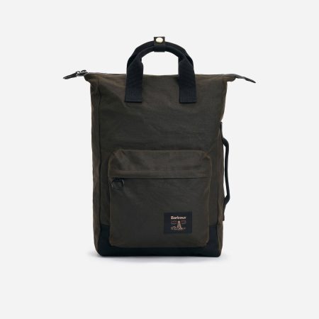 Barbour Field Wax Backpack - Olive/Black