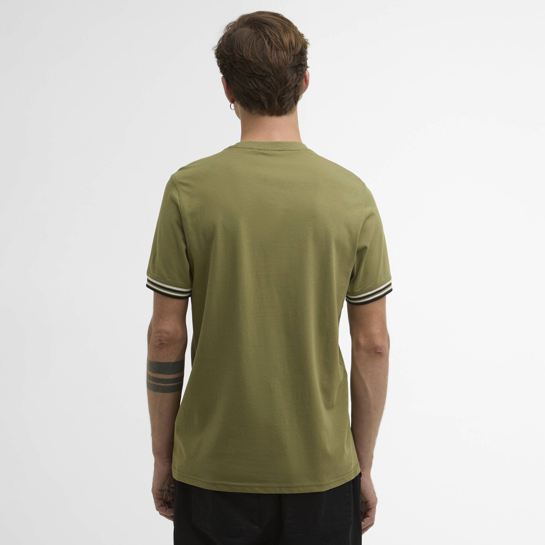 Barbour International Burnwood Tipped Cuff Tee - Burnt Olive
