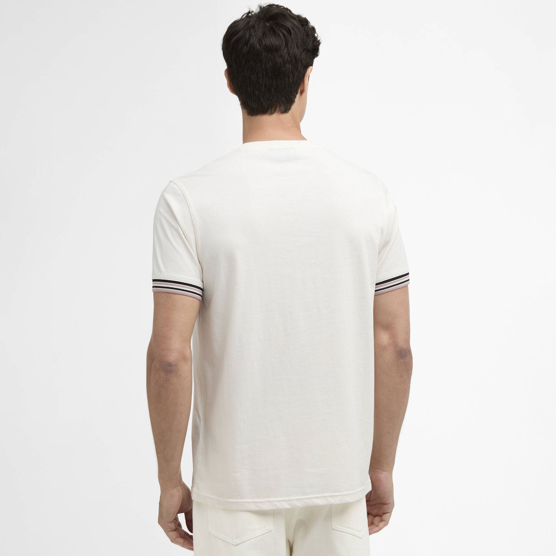 Barbour International Burnwood Tipped Cuff Tee - Whisper White