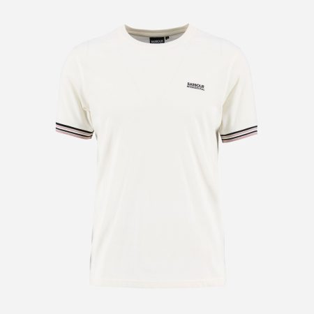 Barbour International Burnwood Tipped Cuff Tee - Whisper White