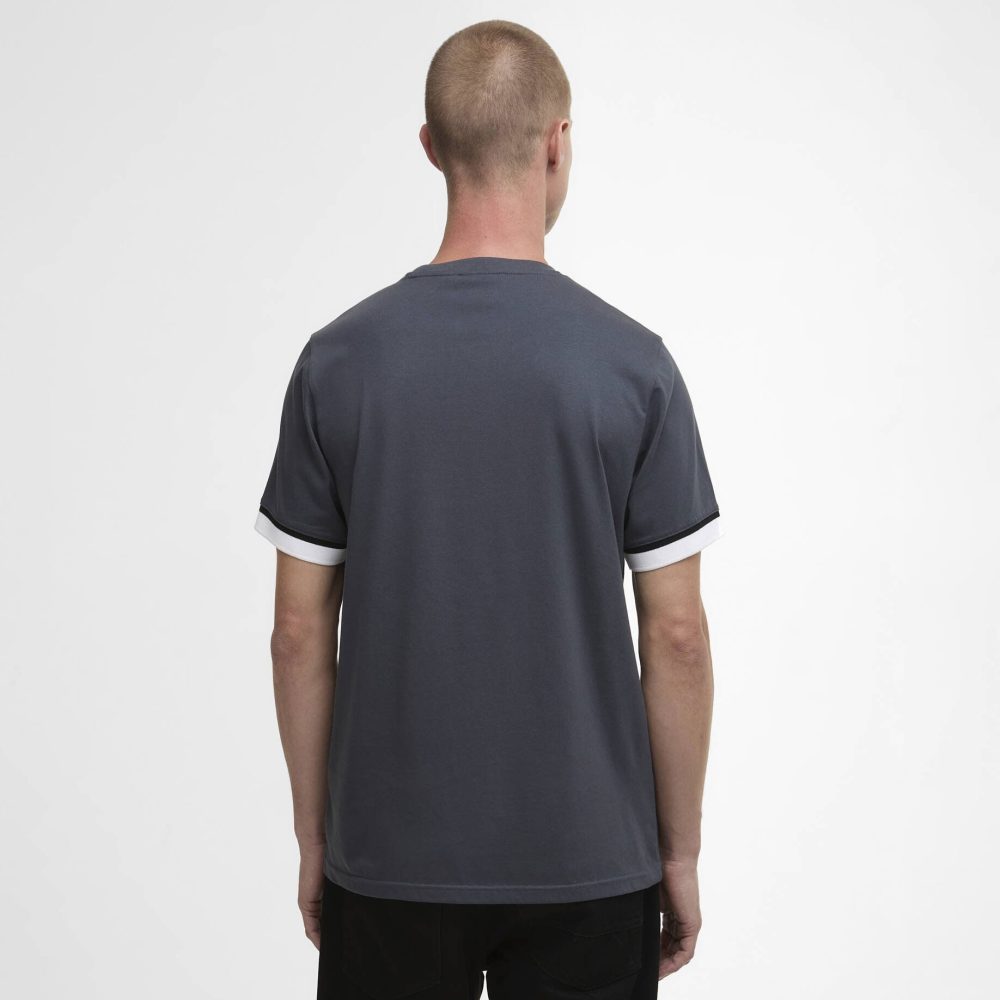 Barbour International Deep Cuff Evan Tipped Tee - Storm Grey Barbour International Deep Cuff Evan Tipped Tee - Storm Grey